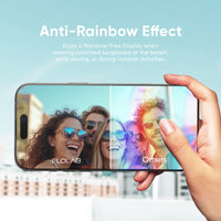 FLOLAB ONETIME PRO NanoArmour Infinity Edge Screen Protector with ClearVue Anti Reflective Technology & Reinforced Edge & Anti-Rainbow for iPhone 16 Series .7mm Bezels